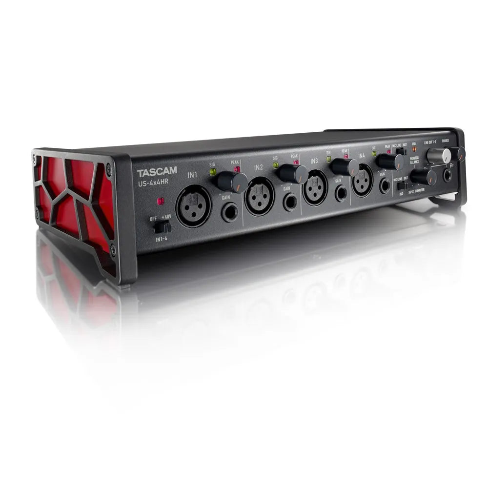 Tascam US-4x4HR USB-C Audio Interface with 4 XLR Inputs, MIDI Support, 192 kHz, Zero-Latency Monitoring, Bundled Software — view 3