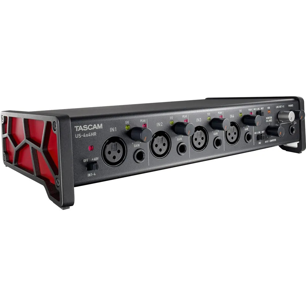 Tascam US-4x4HR USB-C Audio Interface with 4 XLR Inputs, MIDI Support, 192 kHz, Zero-Latency Monitoring, Bundled Software — view 2