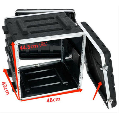 Torque 10U Rack Case in Black - Lightweight ABS, 17" Deep, Aluminum Rails, Spring-Loaded Handles, Butterfly Latches, Standard 19" Mounting Rails — view 3