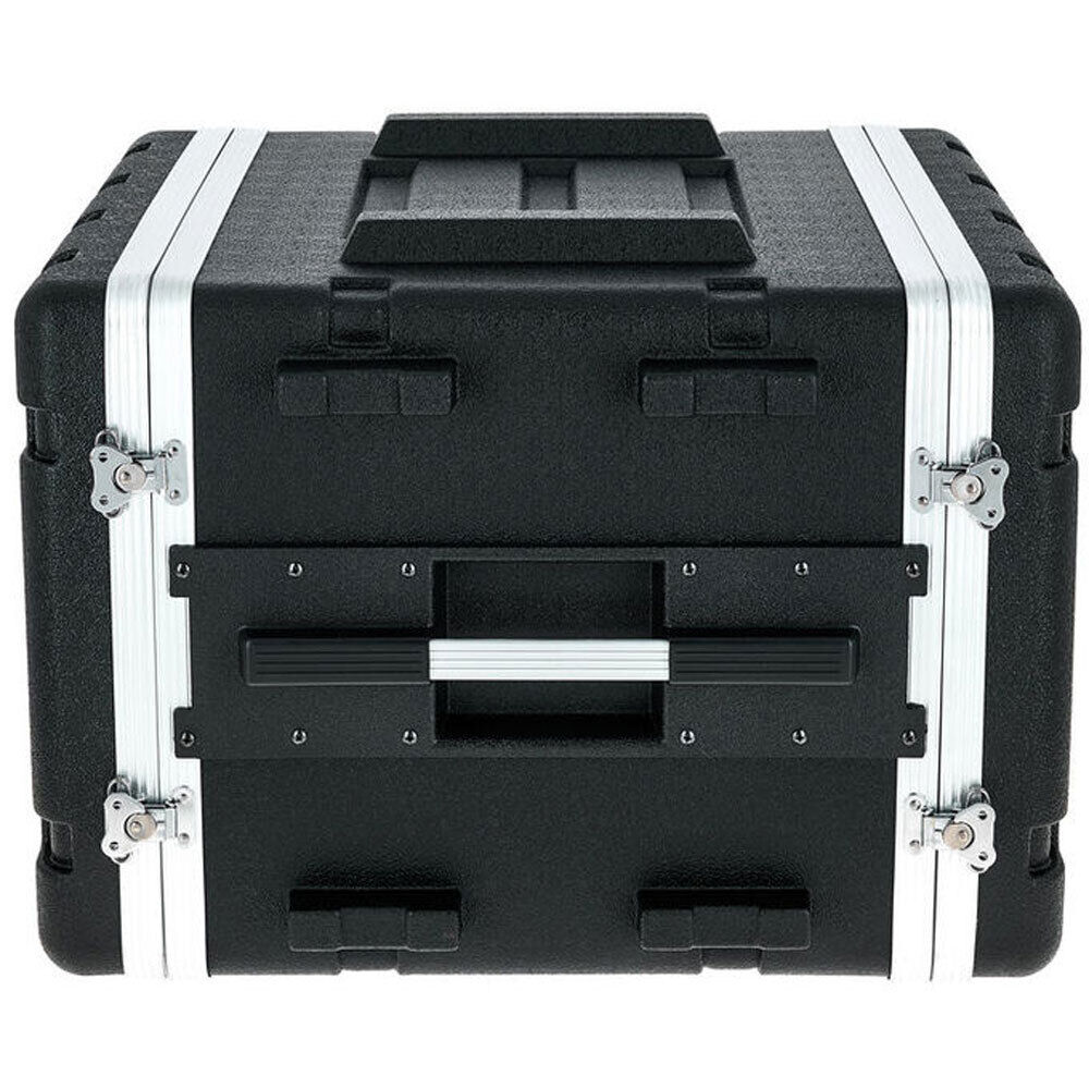 Torque ABS 8U Rack Case in Black - Lightweight, Impact-Resistant, 17" Deep, Includes Rack Rails, Handles, Butterfly Latches, and Screws