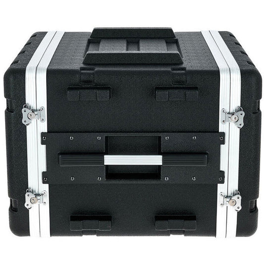 Torque ABS 8U Rack Case in Black - Lightweight, Impact-Resistant, 17" Deep, Includes Rack Rails, Handles, Butterfly Latches, and Screws