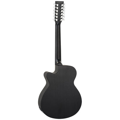 Tanglewood Blackbird TB412CE 12-String Super Folk Cutaway Acoustic Guitar Smokestack Satin — view 3
