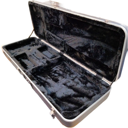 Torque Deluxe Rectangular Electric Bass Guitar Case, Black/White Finish, ABS Plastic, EPS Foam Interior, Lockable Latch, Spacious Storage — view 4