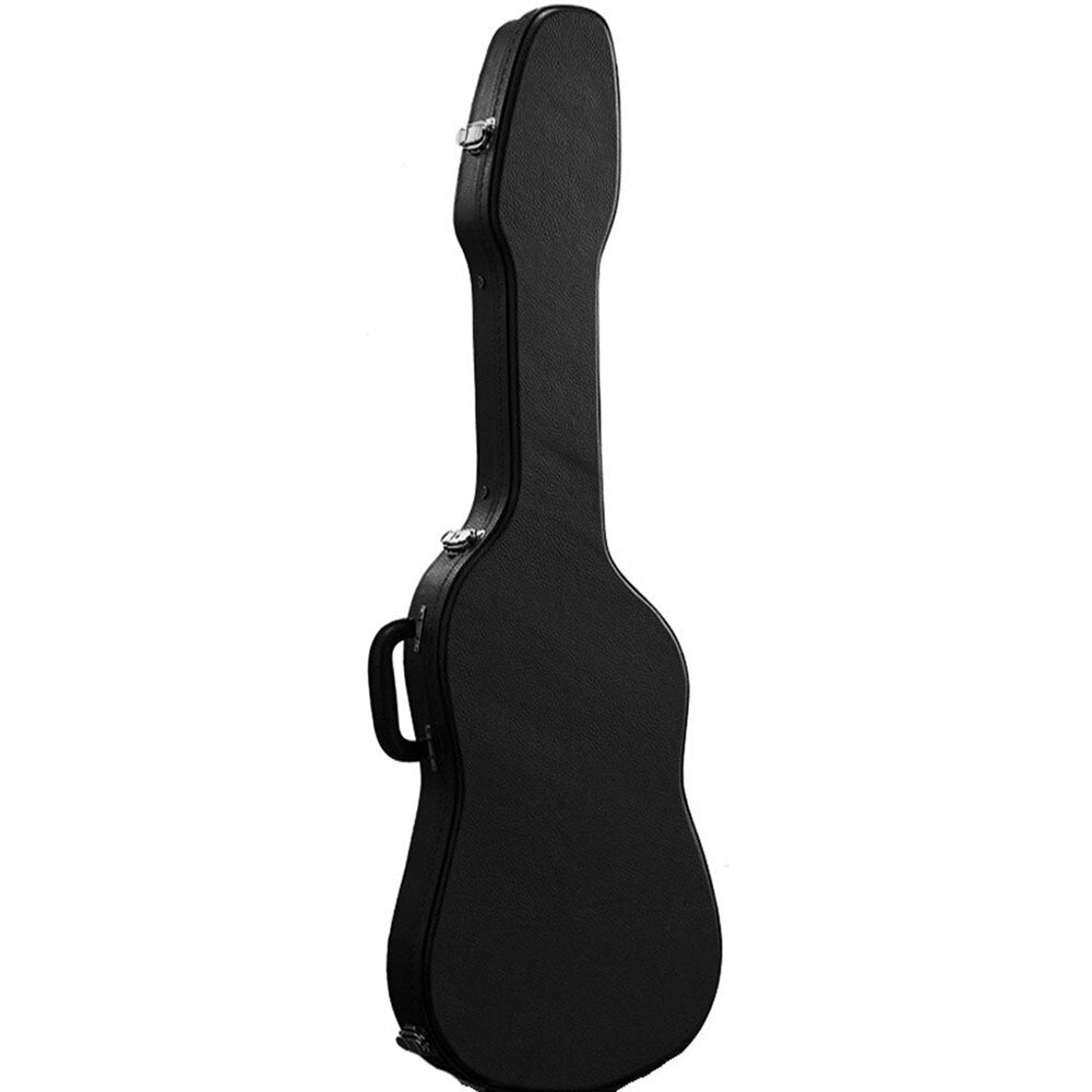 Torque Wooden Electric Bass Guitar Case with Plush Interior and Lockable Design in Black Finish