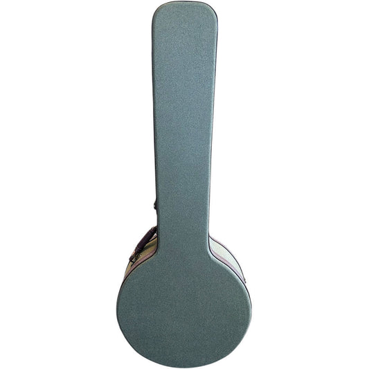 Torque Deluxe Wooden Banjo Case - Olive Finish, Multi-ply Construction, Plush Interior, Lockable, Chrome Hardware, 102cm Total Length