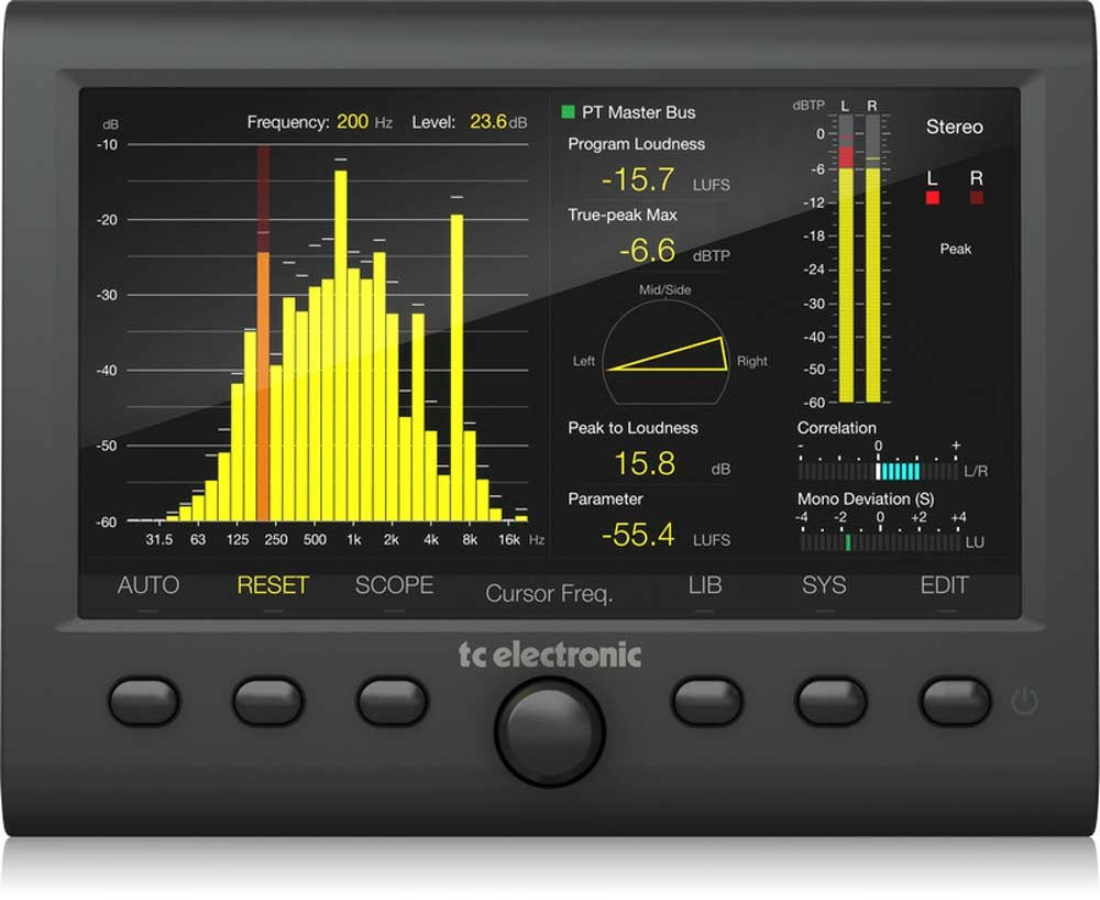 Stereo Audio Meter with 7" High Resolution Display and USB Connection for Plug-In Metering