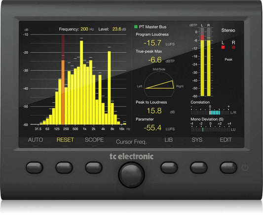 Stereo Audio Meter with 7" High Resolution Display and USB Connection for Plug-In Metering