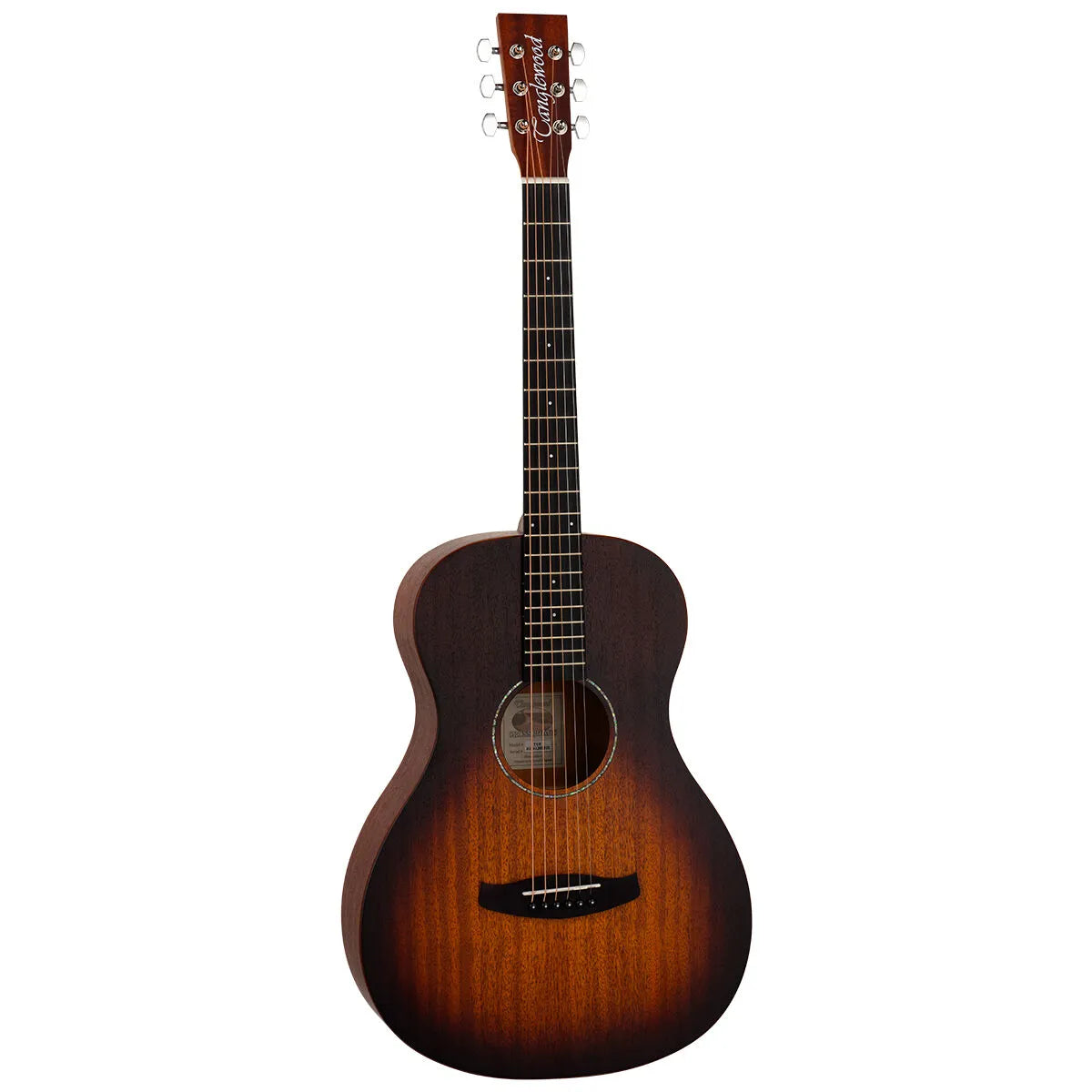 Tanglewood Crossroads TC8 Parlour Acoustic Guitar - Mahogany Body, Eboncore Fingerboard, Whiskey Burst Satin Finish