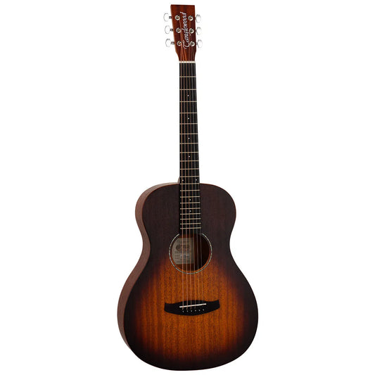 Tanglewood Crossroads TC8 Parlour Acoustic Guitar - Mahogany Body, Eboncore Fingerboard, Whiskey Burst Satin Finish