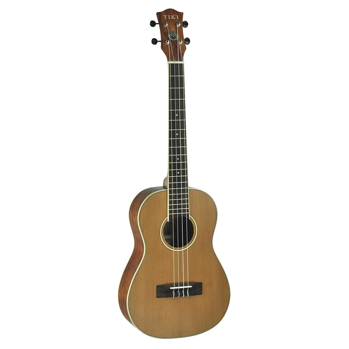 Tiki 7 Series TCB-7-NST Cedar Solid Top Baritone Ukulele with Hard Case - Natural Satin