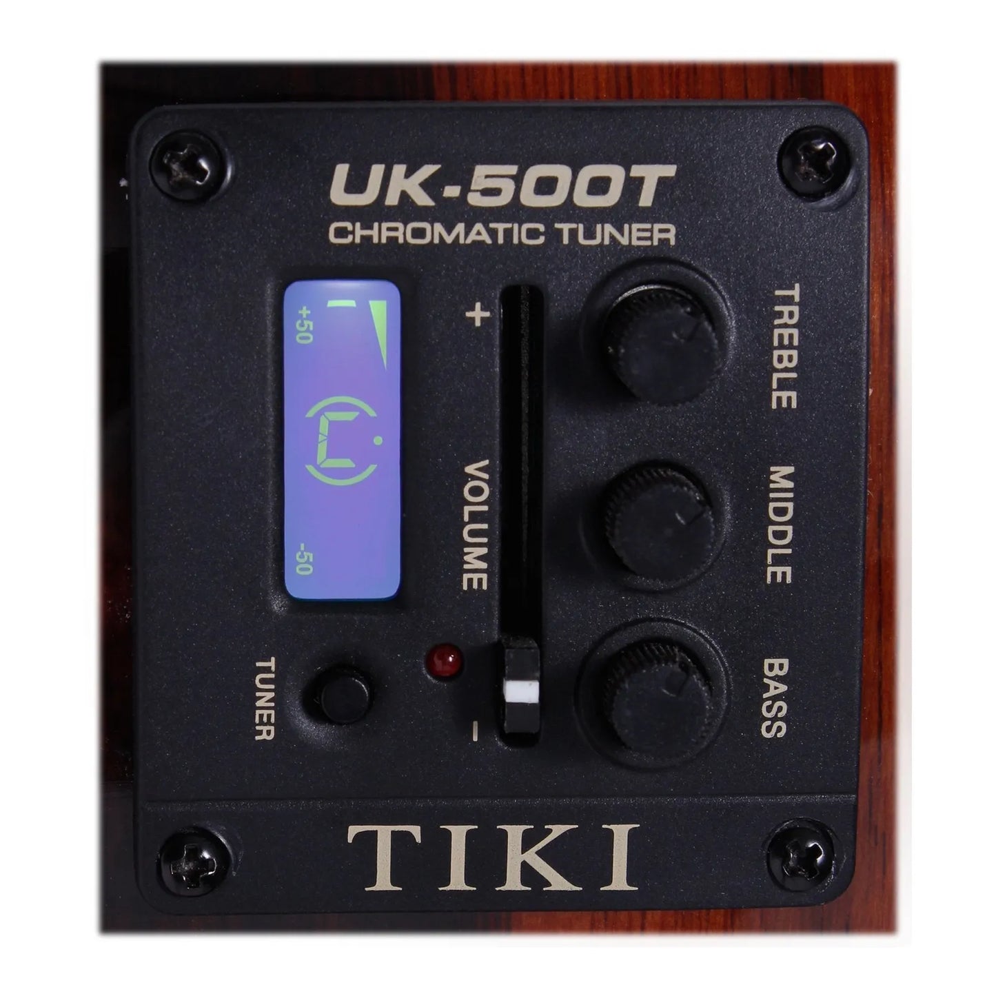 Tiki 7 Series Cedar Solid Top Electric Baritone Ukulele with Hard Case Natural Satin — view 2