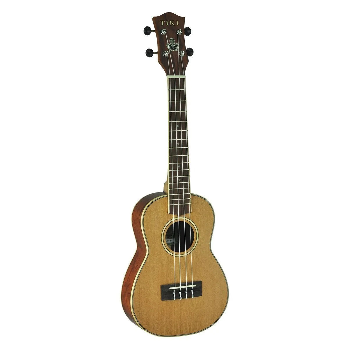 Tiki 7 Series Cedar Solid Top Concert Ukulele with Hard Case Natural Satin TCC-7-NST