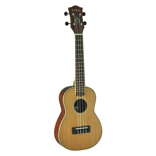 Tiki 7 Series Cedar Solid Top Concert Ukulele with Hard Case Natural Satin TCC-7-NST