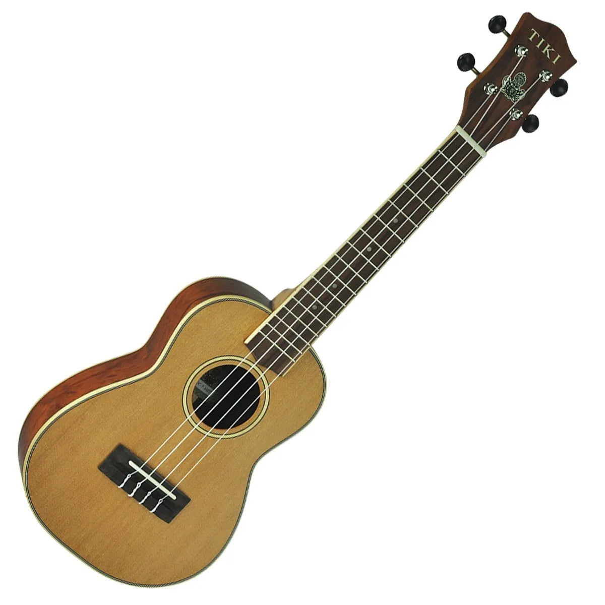 Tiki 7 Series Cedar Solid Top Concert Ukulele with Hard Case Natural Satin TCC-7-NST — view 3