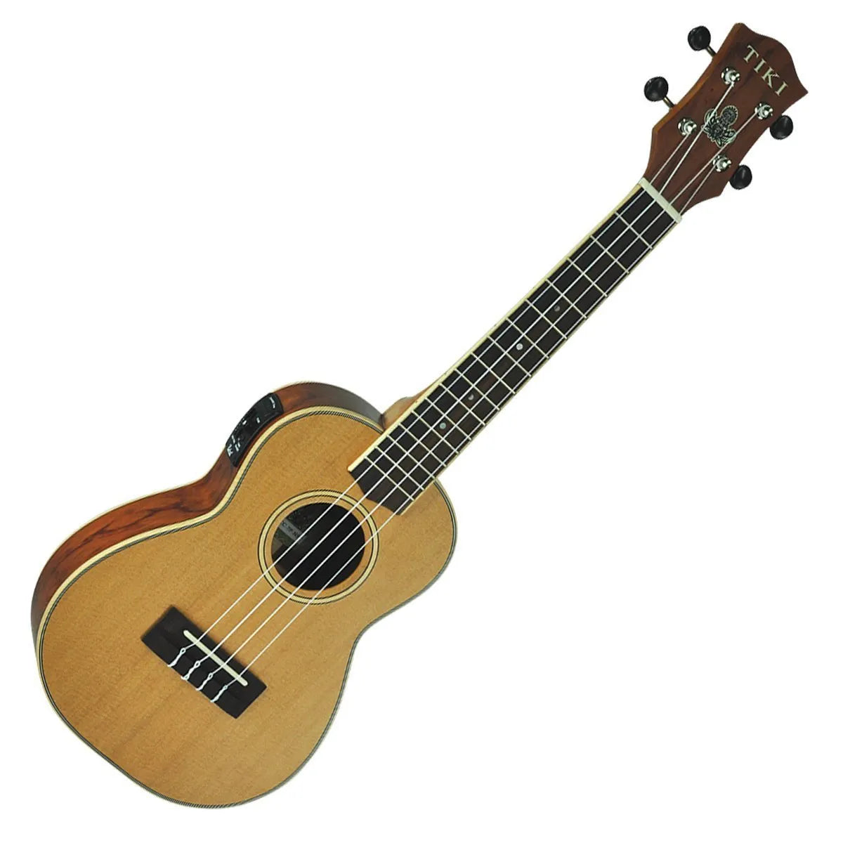 Tiki 7 Series Cedar Solid Top Electric Concert Ukulele with Hard Case Natural Satin — view 3