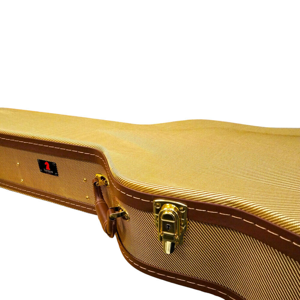 Torque Wooden Archtop Classical Guitar Case with Plush Interior and Storage Compartment — view 5