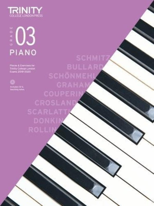Trinity Piano Exams: Pieces & Exercises Grade 3, 2018–2020 — Book & CD (Trinity College London)