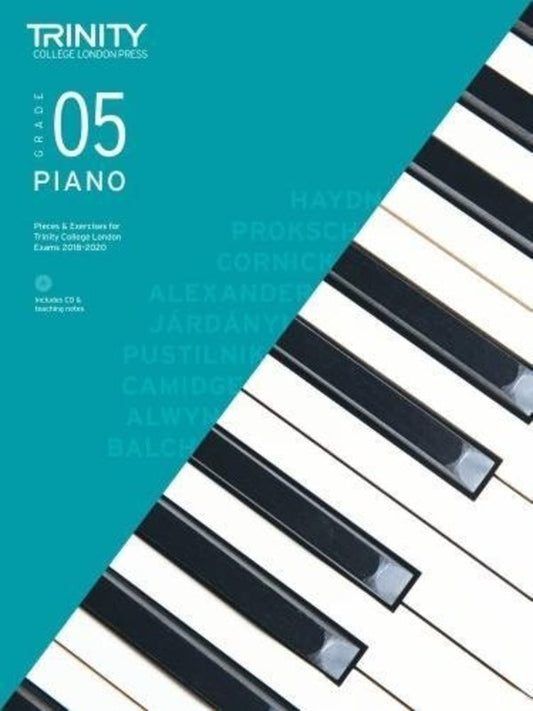 Trinity Piano Exams: Pieces & Exercises Grade 5, 2018–2020 — Book & CD (Trinity College London)