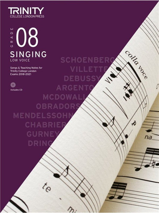 Trinity Singing Grade 8 (2018) Low Voice — Book/CD (Trinity College London)