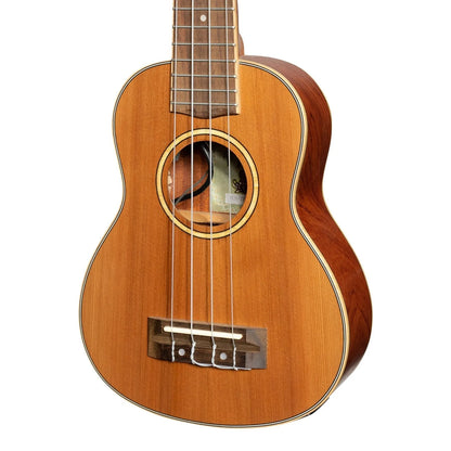Tiki 7 Series Cedar Solid Top Electric Soprano Ukulele with Deluxe Paisley Hard Case Natural Satin — view 4