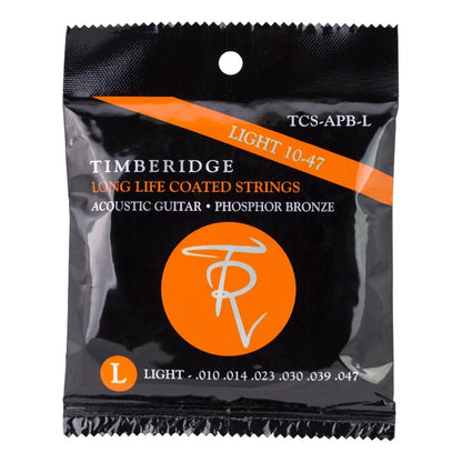 Timberidge Light Phosphor Bronze Long Life Coated Acoustic Guitar Strings 10-47