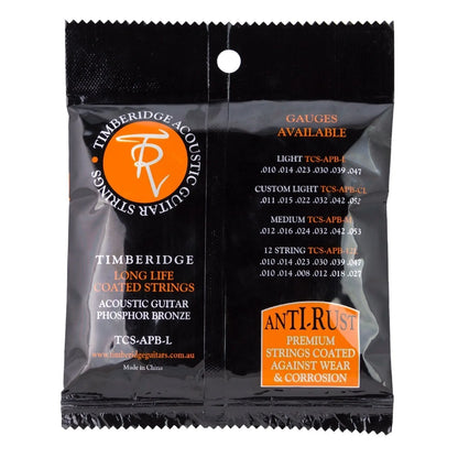 Timberidge Light Phosphor Bronze Long Life Coated Acoustic Guitar Strings 10-47 — view 2