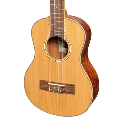 Tiki 7 Series Cedar Solid Top Tenor Ukulele with Hard Case Natural Satin TCT-7-NST — view 4
