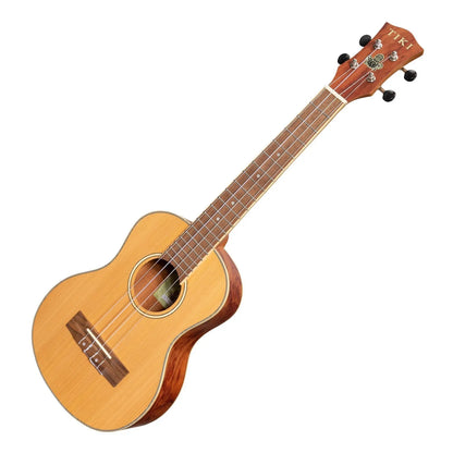 Tiki 7 Series Cedar Solid Top Tenor Ukulele with Hard Case Natural Satin TCT-7-NST — view 3