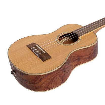 Tiki 7 Series Cedar Solid Top Tenor Ukulele with Hard Case Natural Satin TCT-7-NST — view 6