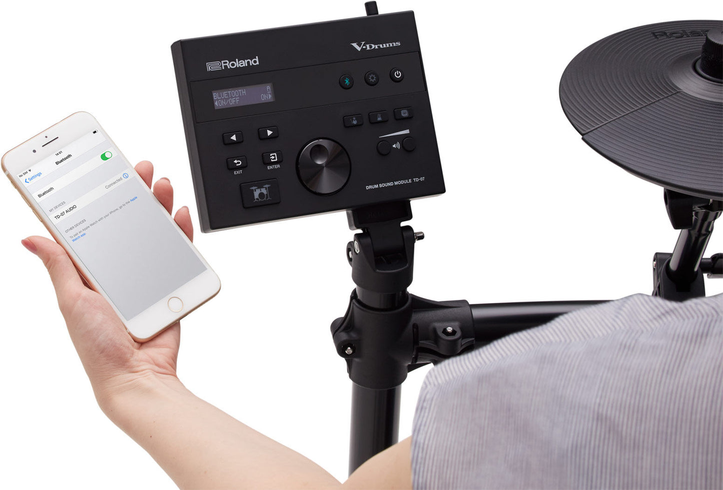 ROLAND TD-07KV V-Drums Electronic Drum Kit with Mesh Heads & Compact Design — view 6