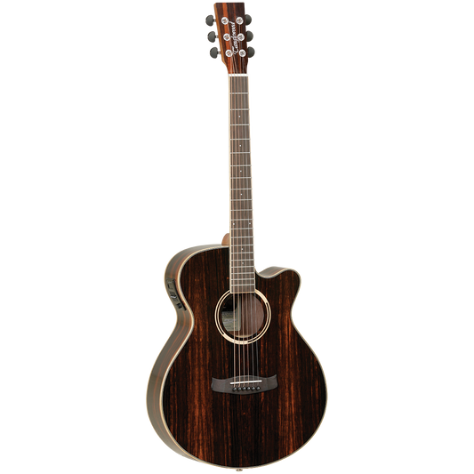 Tanglewood Discovery Exotic Super Folk C/E All Ebony Acoustic Guitar TDBTSFCEAEB