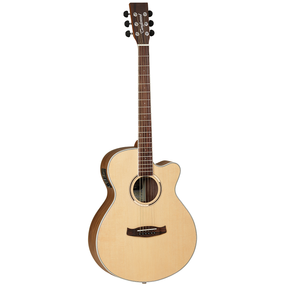 Tanglewood TDBTSFCEBW Discovery Exotic Superfolk Cutaway Electric Guitar Black Walnut