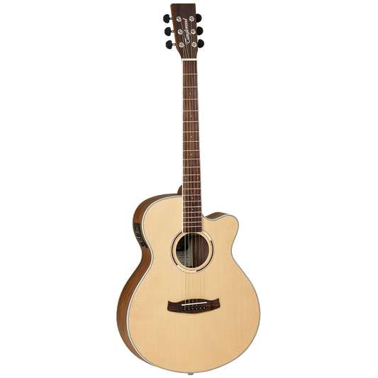 Tanglewood TDBTSFCEBW Discovery Exotic Superfolk Cutaway Electric Guitar Black Walnut