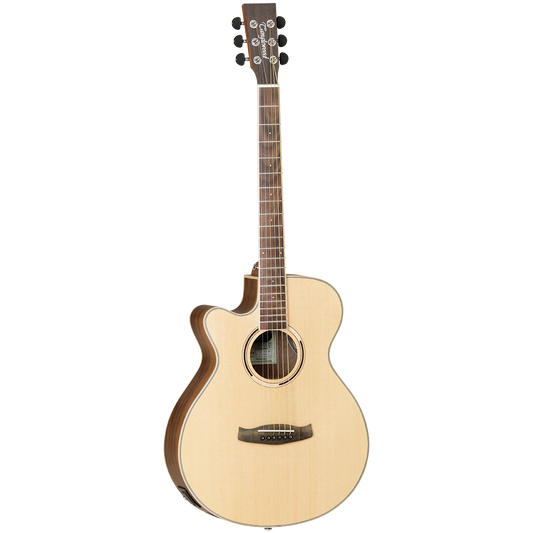 Tanglewood Discovery TDBTSFCEBWLH Left Hand Super Folk Acoustic Guitar Black Walnut