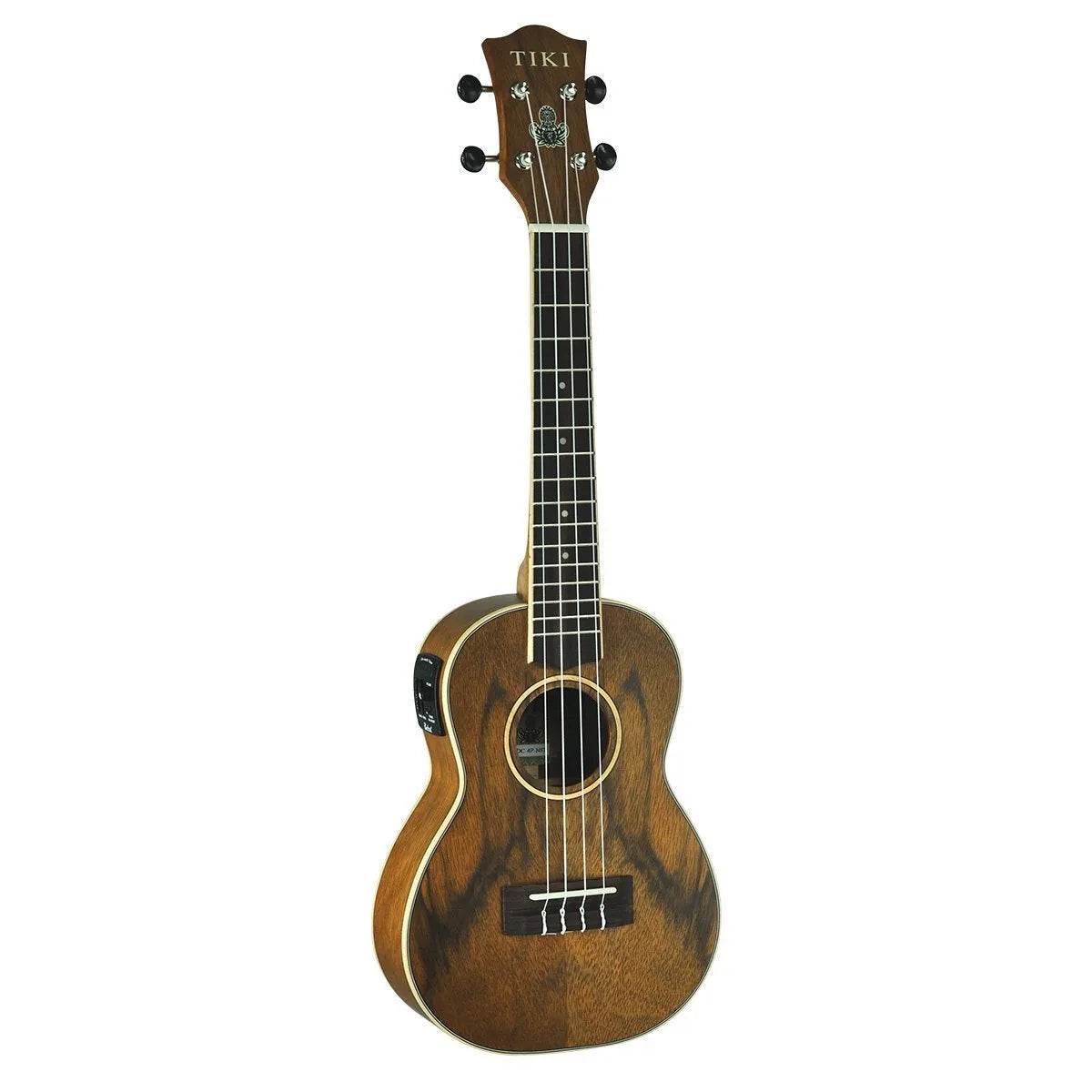 Tiki TDC-4P-NST '4 Series' Daowood Electric Concert Ukulele with Gig Bag Natural Satin