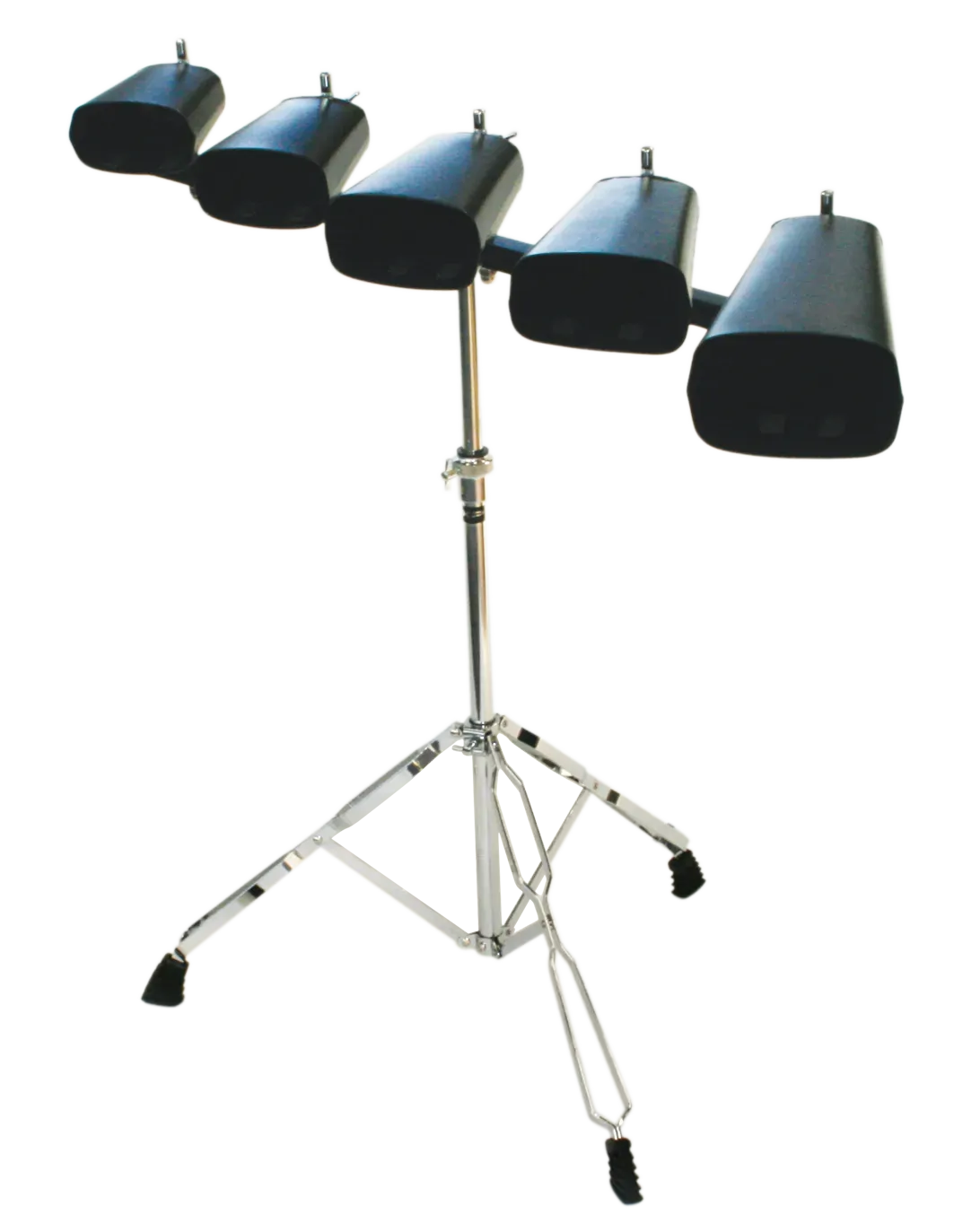 DXP TDK414 Heavy Duty Cowbell Set with Stand - 5 Bells (4", 5", 6", 7", 9")