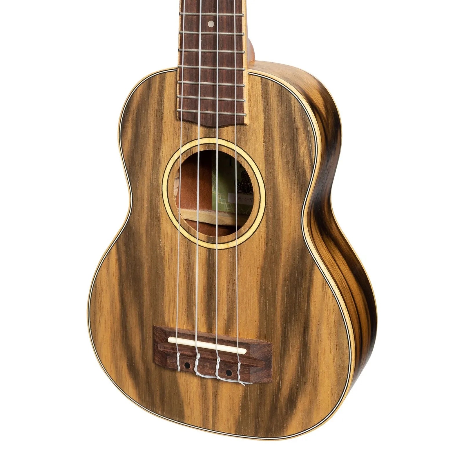 Tiki TDS-4-NST '4 Series' Daowood Soprano Ukulele with Padded Gig Bag - Natural Satin — view 4