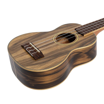 Tiki TDS-4-NST '4 Series' Daowood Soprano Ukulele with Padded Gig Bag - Natural Satin — view 6