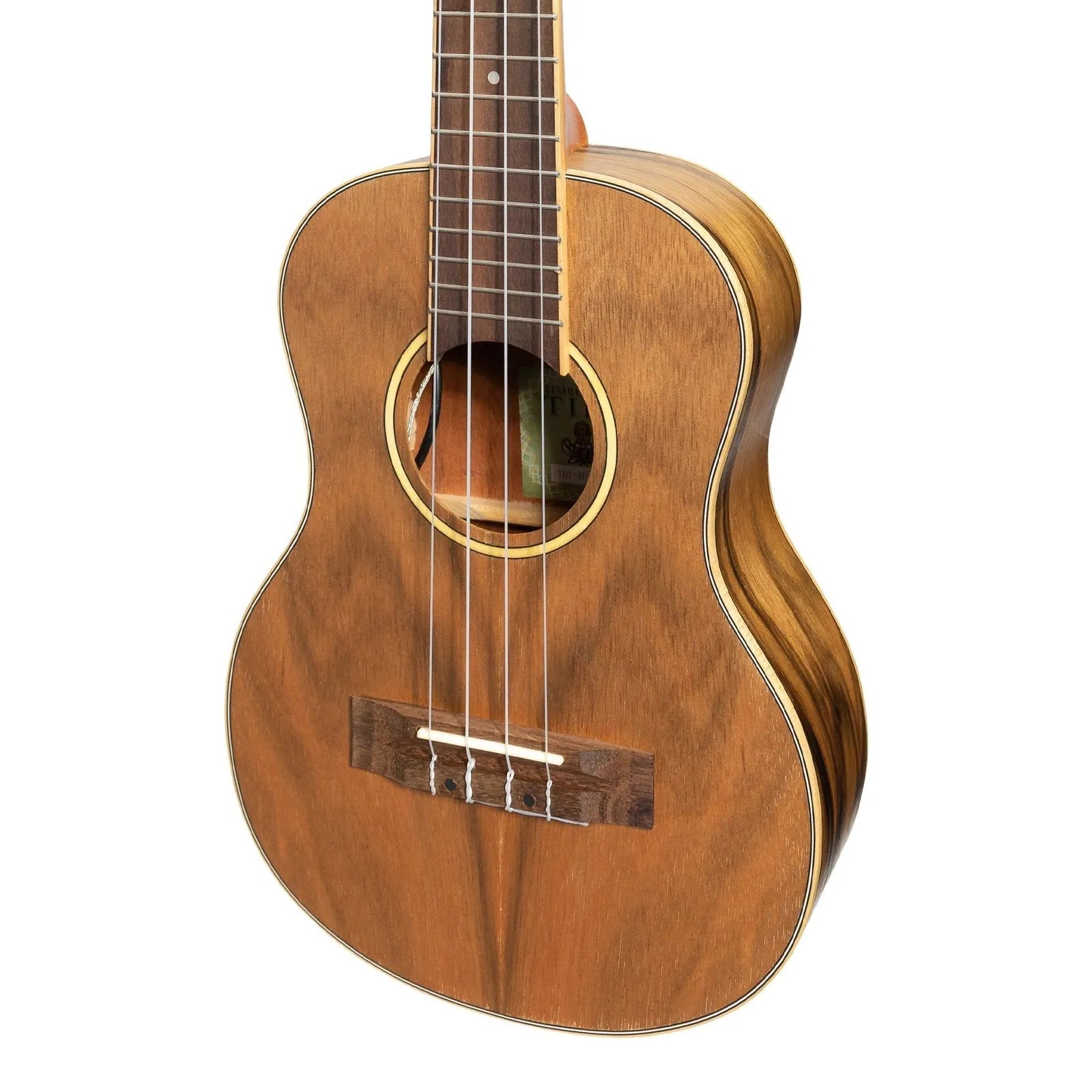 Tiki TDT-4P-NST '4 Series' Daowood Electric Tenor Ukulele with Gig Bag Natural Satin — view 4
