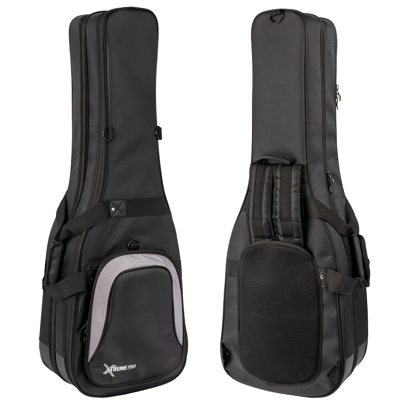 Xtreme Pro Dual Premium Deluxe Guitar Gig Bag for Bass Guitars - Weather Resistant Nylon, Foam Padding, Adjustable Straps, Accessory Pockets — view 2