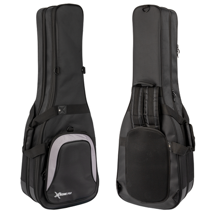Xtreme Pro Dual Premium Deluxe Guitar Gig Bag for Bass Guitars - Weather Resistant Nylon, Foam Padding, Adjustable Straps, Accessory Pockets — view 2
