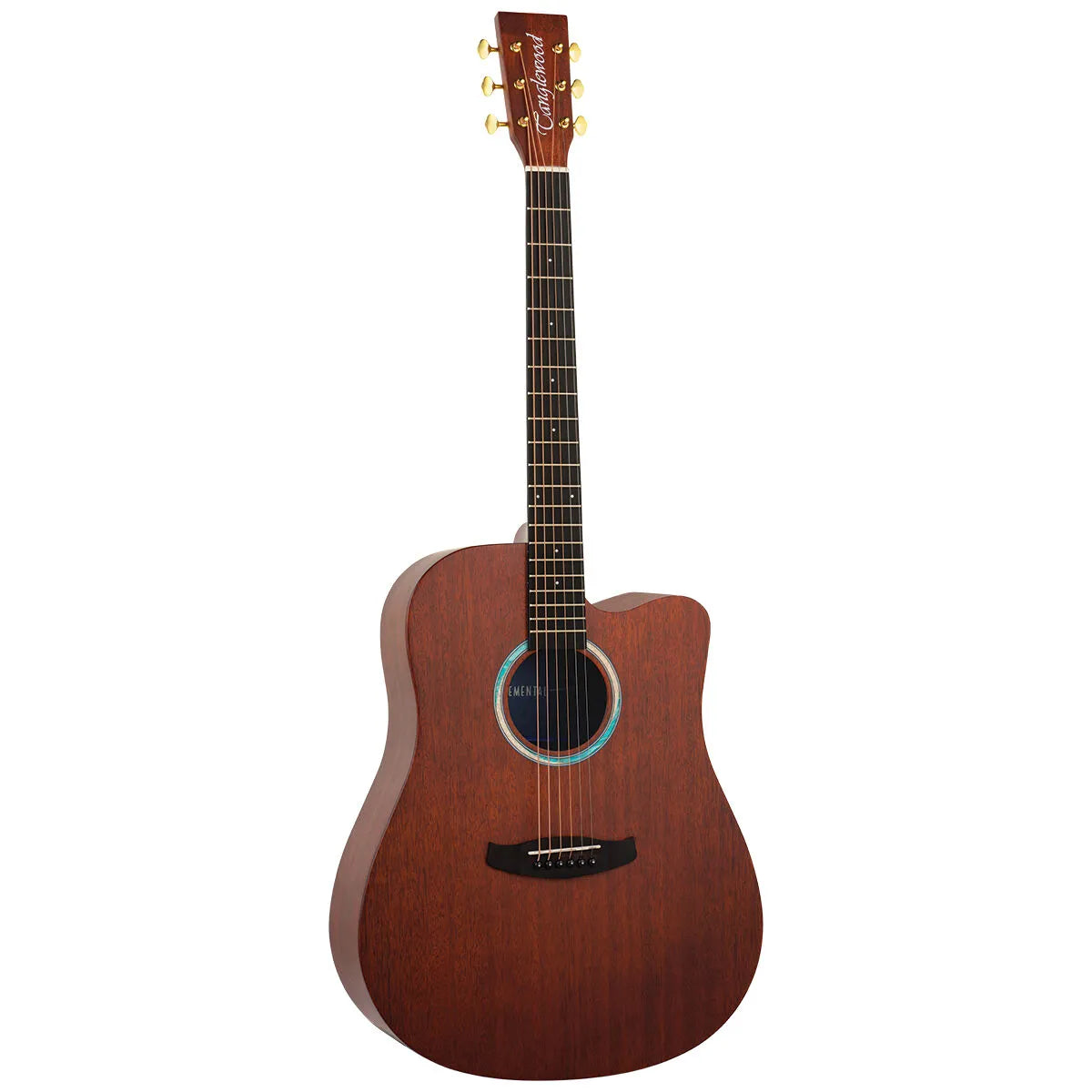Tanglewood Elemental Solid Mahogany Top Dreadnought Cutaway Electric Guitar TE5-CE-BL — view 2