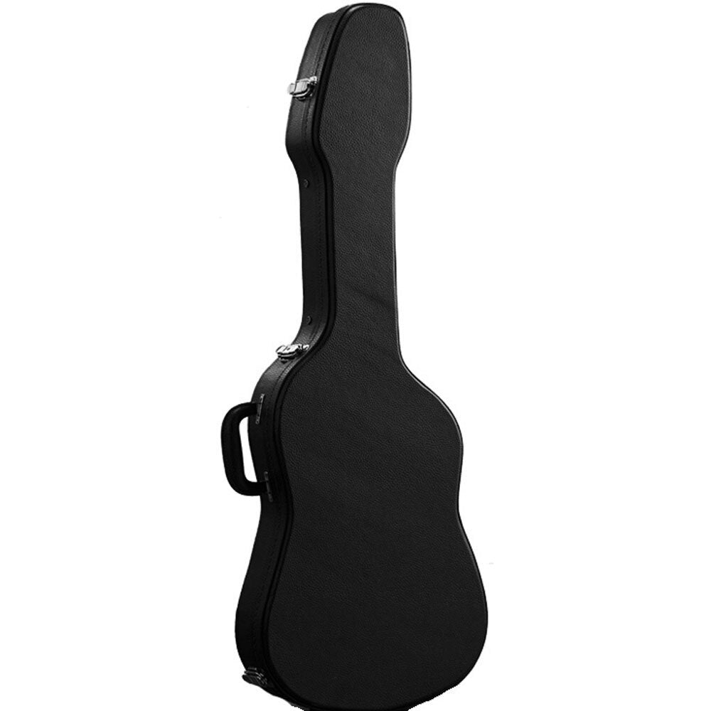 Torque Electric Guitar Case - Black Wooden Construction with Plush Interior and Storage Compartment