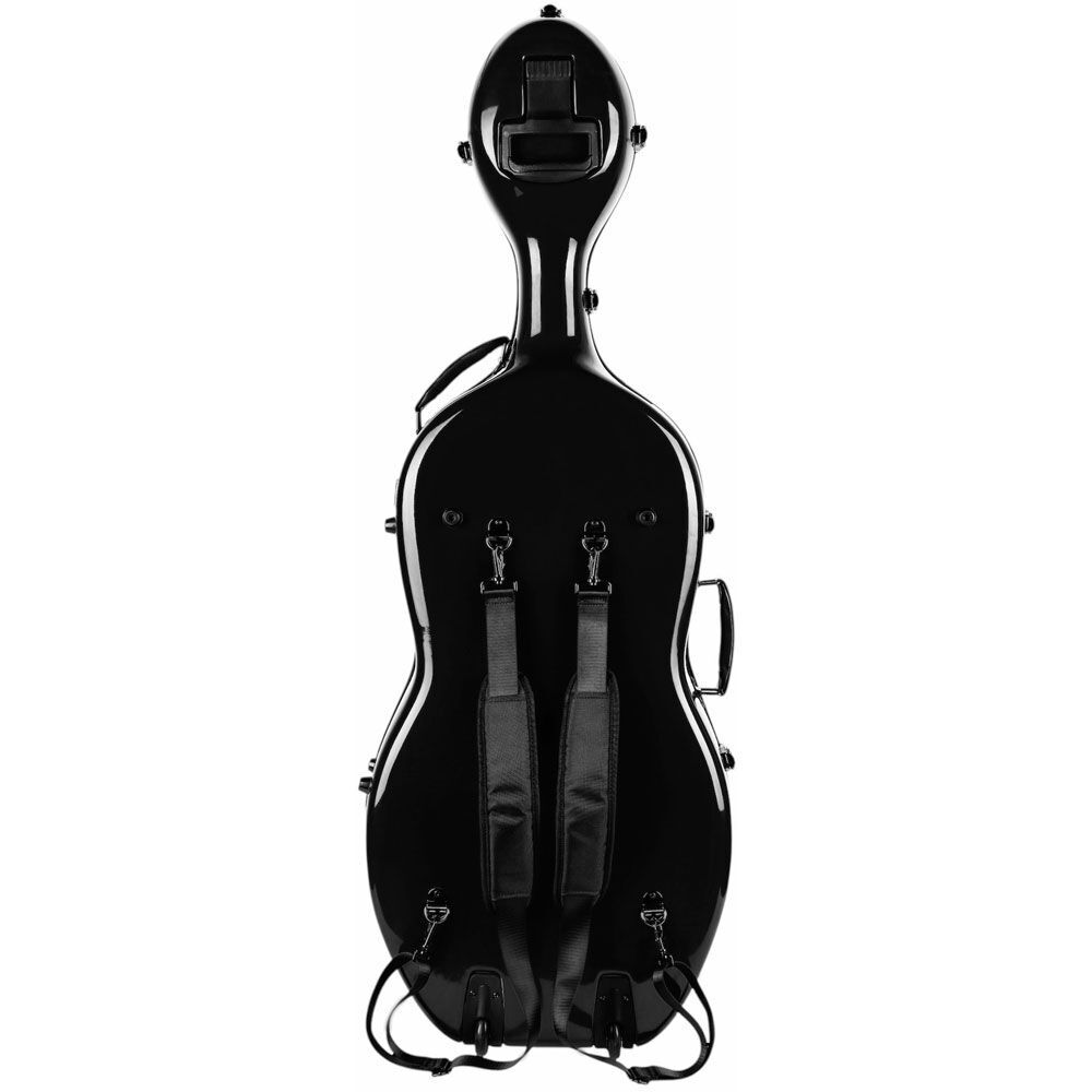Torque 4/4 Size Fiberglass Cello Case with Wheels - Black — view 2