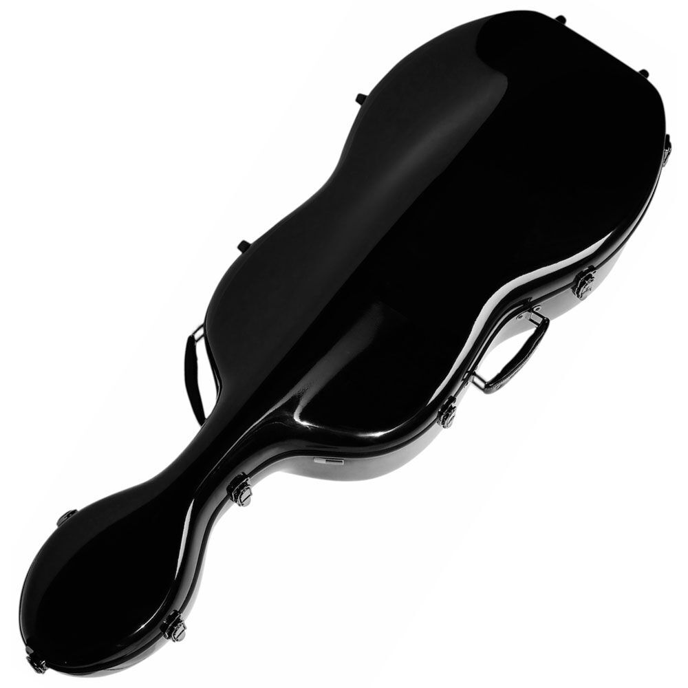 Torque 4/4 Size Fiberglass Cello Case with Wheels - Black — view 3