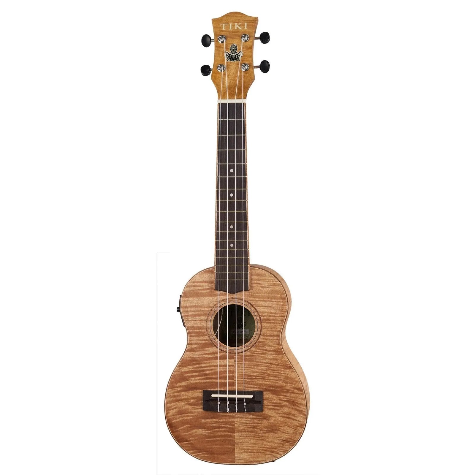 Tiki 2 Series Mahogany Flame Top Concert Electric Ukulele with Gig Bag Natural Satin TFMC-2P-NST