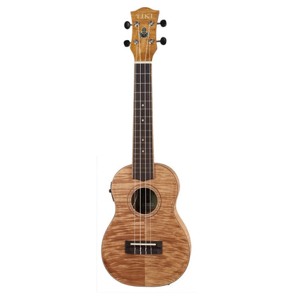 Tiki 2 Series Mahogany Flame Top Concert Electric Ukulele with Gig Bag Natural Satin TFMC-2P-NST