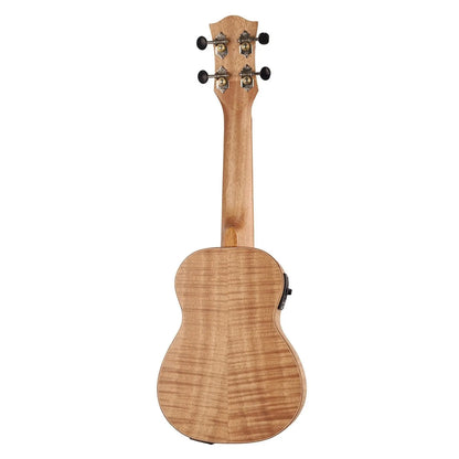 Tiki TFMS-2P-NST '2 Series' Mahogany Flame Top Soprano Electric Ukulele with Gig Bag — view 2