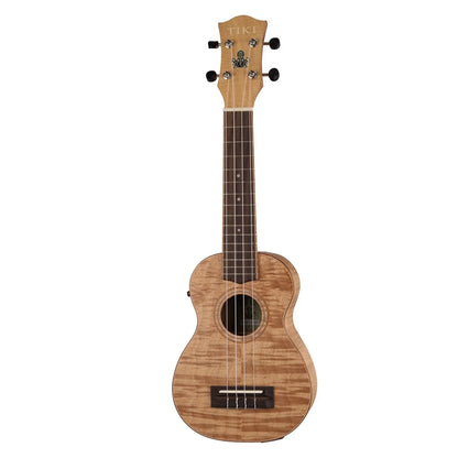 Tiki TFMS-2P-NST '2 Series' Mahogany Flame Top Soprano Electric Ukulele with Gig Bag