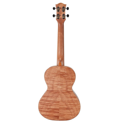 Tiki 2 Series Mahogany Flame Top Tenor Ukulele with Gig Bag Natural Satin TFMT-2-NST — view 2